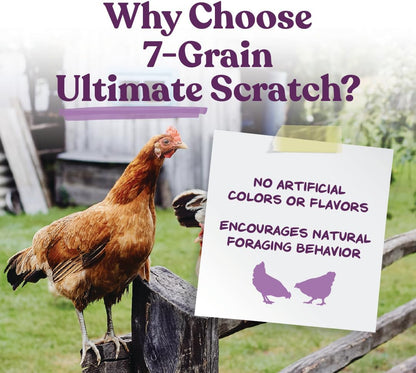 7-Grain Ultimate Chicken Scratch | Scratch Grain Treat for Chickens and Other Birds | Non-Gmo Natural Ingredients | 10 Pounds