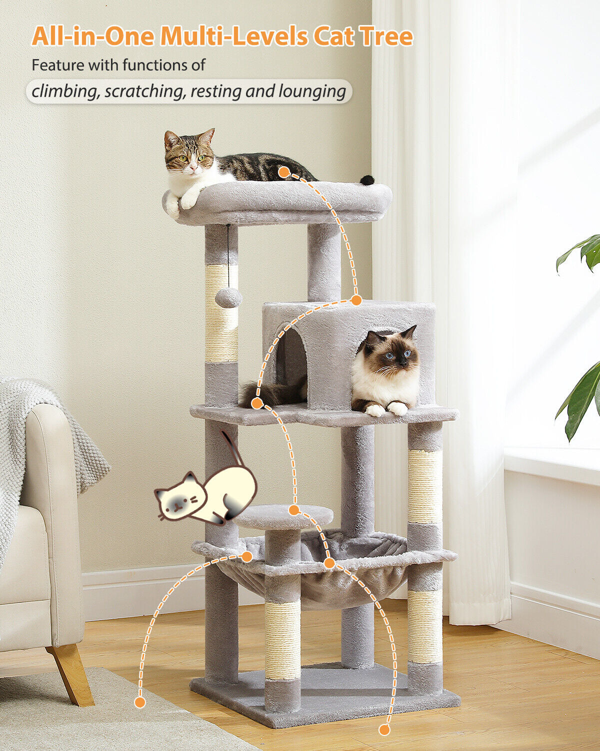 PAWZ Road Cat Tree Tower Scratching Post Scratcher Cat Condo House Bed Furniture