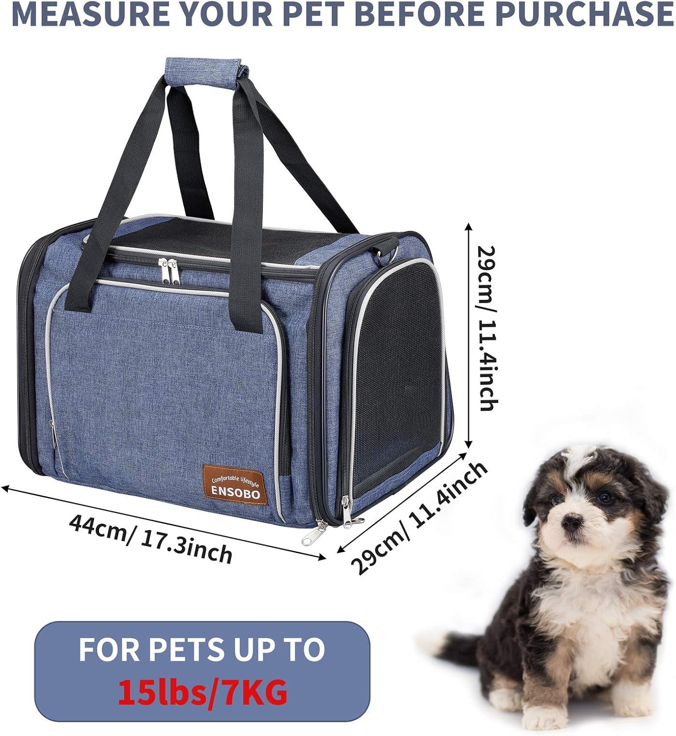 Cat Transport Bag, Foldable Dog Carrier Bag, Cat Carrier Bag, Pet Carrier, Travel Carrier with Soft Mattress for Transport by Train/Car/Plane