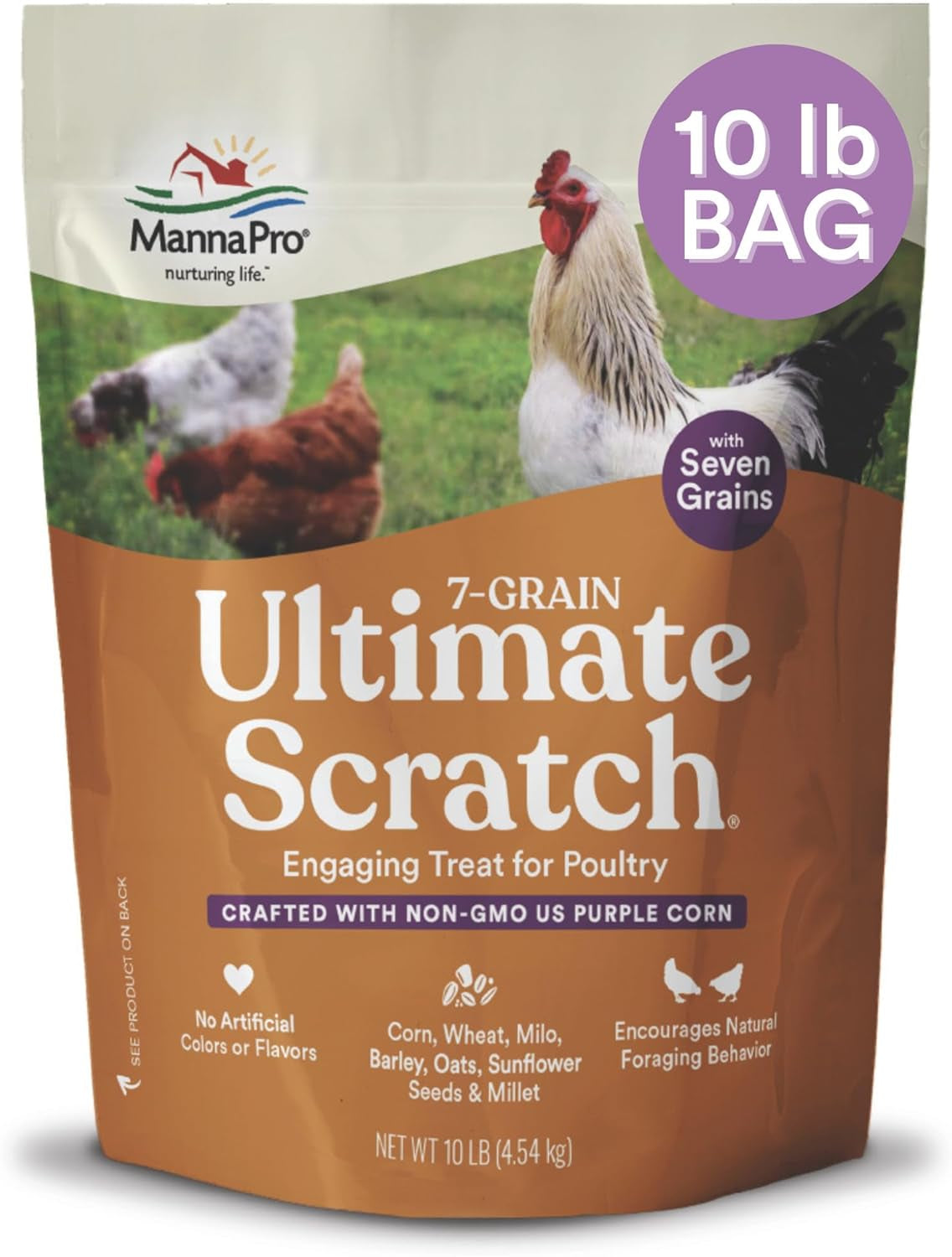 7-Grain Ultimate Chicken Scratch | Scratch Grain Treat for Chickens and Other Birds | Non-Gmo Natural Ingredients | 10 Pounds