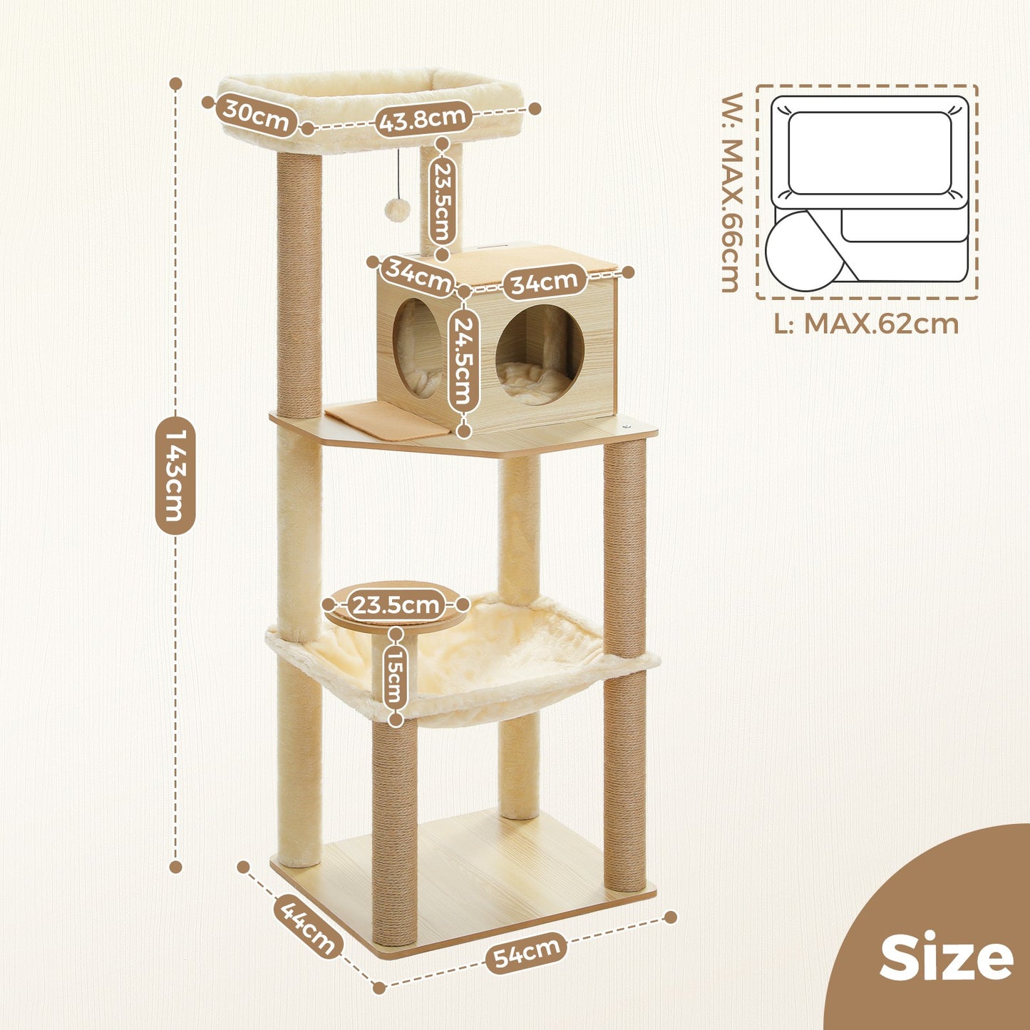 PAWZ Road Cat Tree Tower Scratching Post Scratcher Cat Condo House Bed Furniture