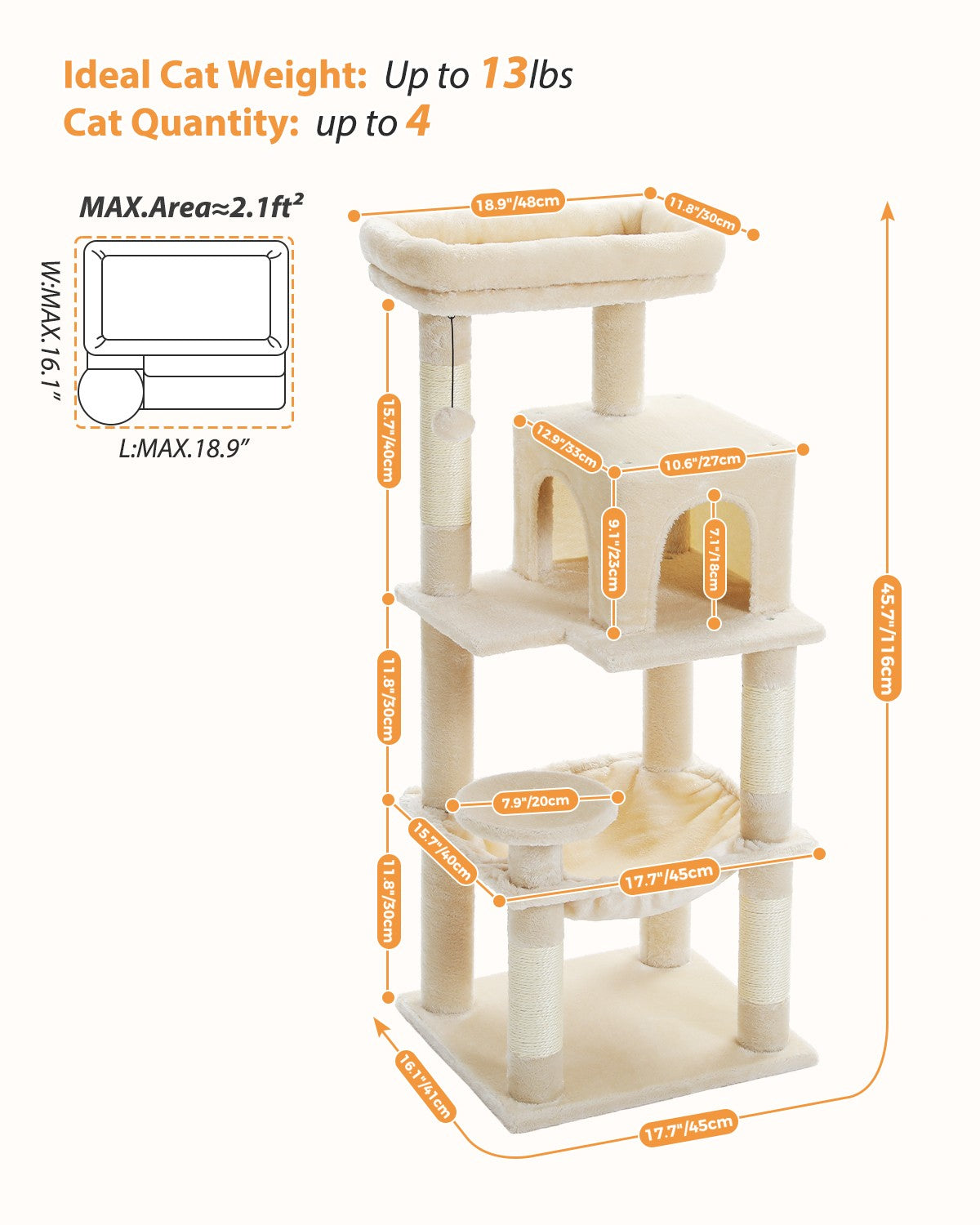 PAWZ Road Cat Tree Tower Scratching Post Scratcher Cat Condo House Bed Furniture