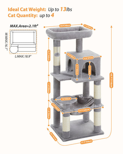 PAWZ Road Cat Tree Tower Scratching Post Scratcher Cat Condo House Bed Furniture