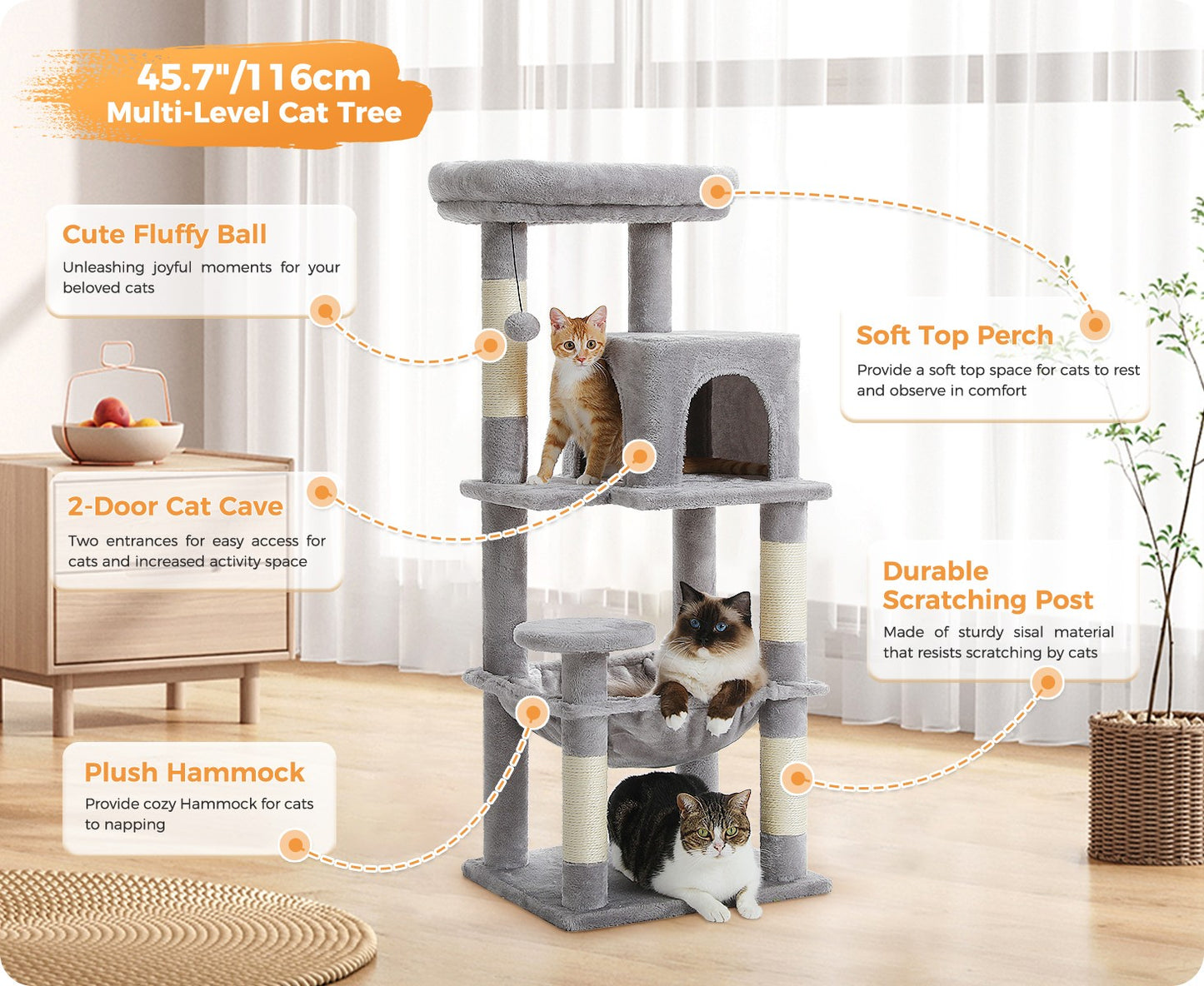 PAWZ Road Cat Tree Tower Scratching Post Scratcher Cat Condo House Bed Furniture